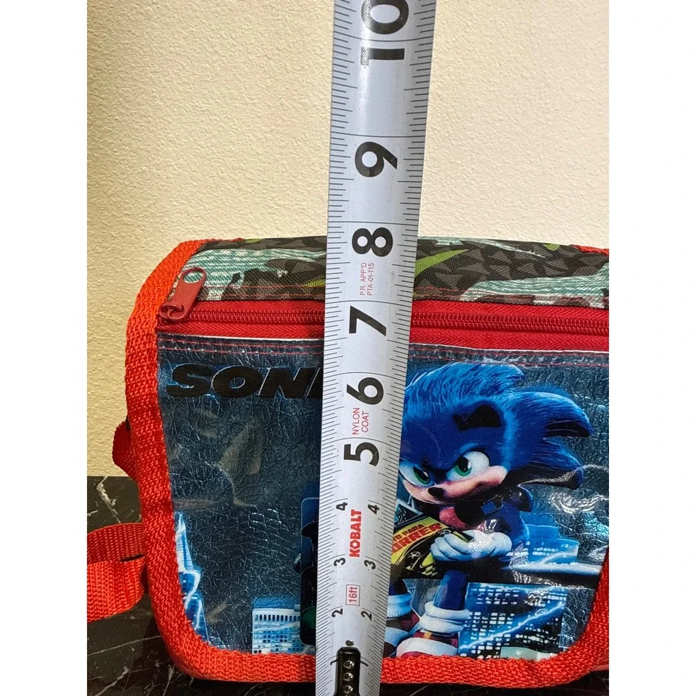 Sonic the Hedgehog Kids Bag Dinosaur Print Red Blue Shoulder Strap